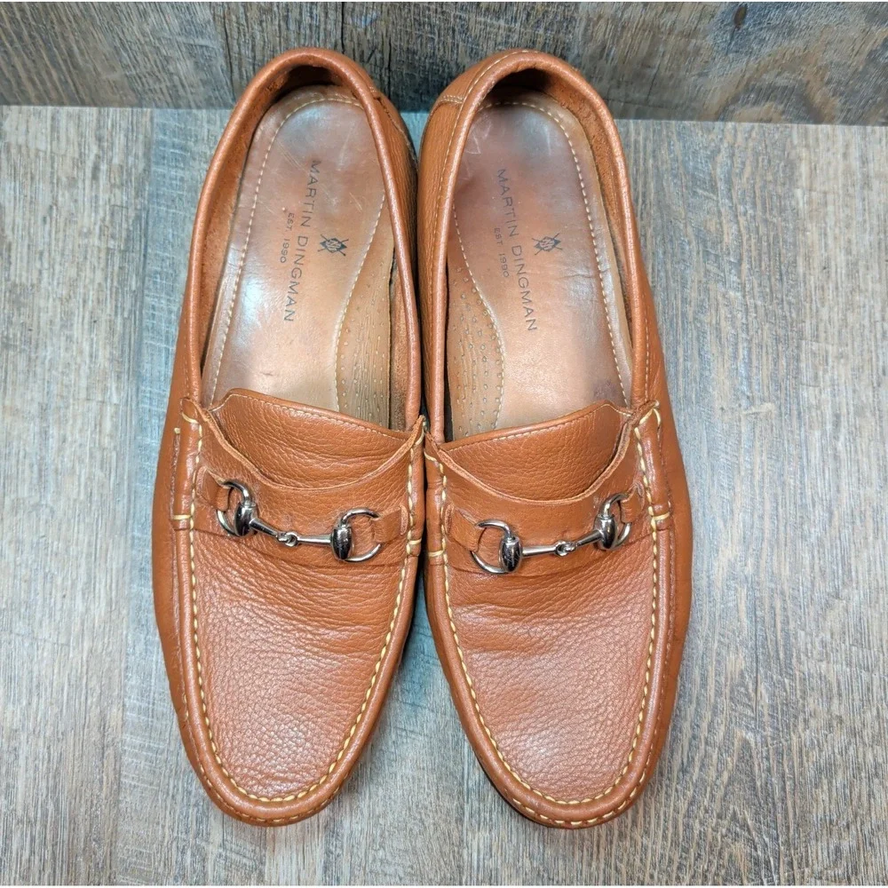 Martin Dingman Addison Horse Bit Loafer Brown Mens Size 12 Business Casual Shoes